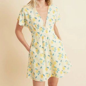 Marine Layer Camila Dress in Lemon Print